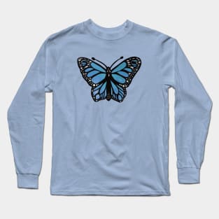 Blue Butterfly Long Sleeve T-Shirt